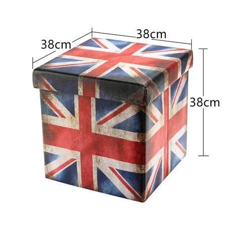 Folding Storage Ottoman Waterproof Padded Stool