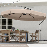 Patio Cantilever Offset Hanging Umbrella with Cover Easy Tilt Adjustment-Beige