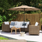 290 CM Patio Umbrella with Crank and 8 Sturdy Ribs for Garden Yard-Coffee