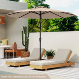 290 CM Patio Umbrella with Crank and 8 Sturdy Ribs for Garden Yard-Coffee