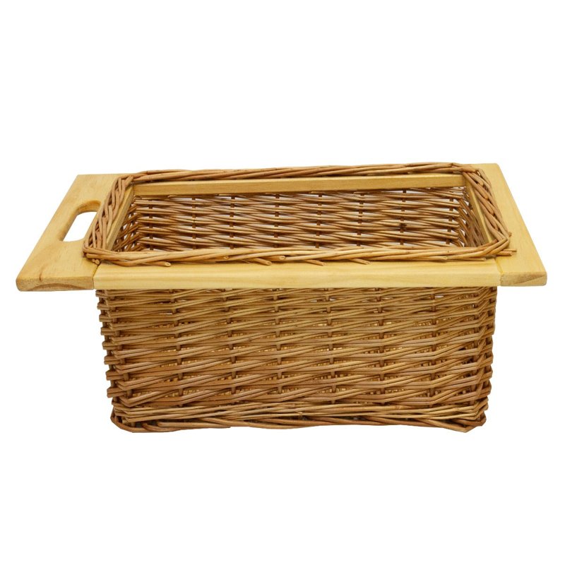 2 x Pull Out Wicker Kitchen Baskets 400mm