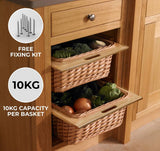 Pull Out Wicker Kitchen Baskets 600mm