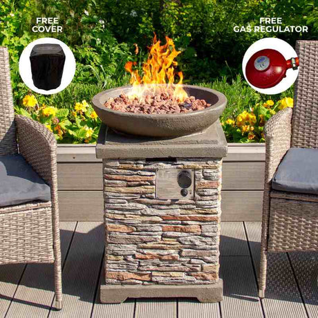 Stone Gas Fire Pit Heater