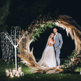 Wedding Moongate - Silver & 1 x Weeping Willow Tree 180cm Warm White