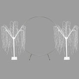 Wedding Moongate - Silver & 2 x Weeping Willow Tree 180cm Warm White