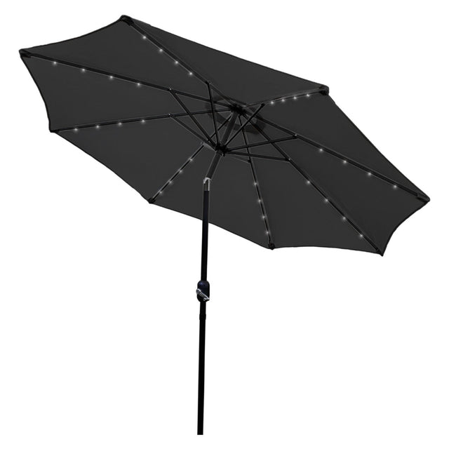 Grey 2.7m LED Tilt Parasol