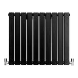 Designer Flat Panel Radiators Matte Black 600mm x 700mm