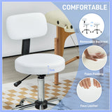 HOMCOM 360 Swivel Seat Salon Stool - White