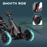 HOMCOM Kids Pedal Go Kart, with Adjustable Seat, EVA Wheels, Seat, Handbrake - Black