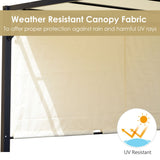 Outsunny Metal Pergola With Canopy Retractable Pergola Canopy 3Lx3Wx2.3H m Garden Gazebo Party Tent Sun Shelter Cover - Cream White/Black