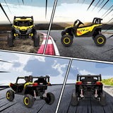 AIYAPLAY 12V Kids Ride On Car with Remote Control, Kids Electric Car with Suspension System, Music, for Kids 3-5 Years, Yellow