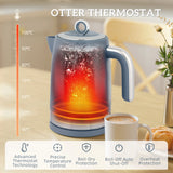 HOMCOM Sleek Textured Kettle and Toaster Set - Blue