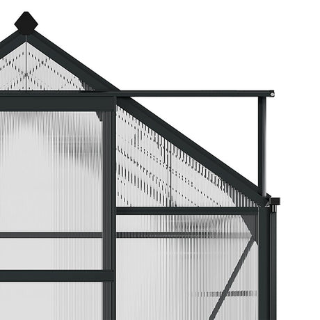 Outsunny 6 x 8ft Polycarbonate Greenhouse, Large Walk-In Green House with Slide Door and Window, Garden Plants Grow House with Aluminium Frame and Foundation, Grey