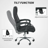 Vinsetto Linen-Look Swivel Office Chair - Black