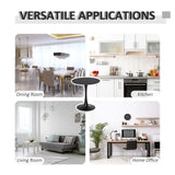 HOMCOM Modern Round Dining Table Leisure Coffee Bistro Table with Metal Base for Kitchen & Dining Room Black