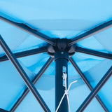 Outsunny 2.6M Garden Parasol Umbrella with Tilt and Crank, Outdoor Sun Parasol Sunshade Shelter with Aluminium Frame, Blue