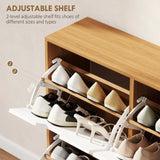 HOMCOM Shoe Storage Cabinet, 4 Flip Drawers, Shoe Organizer for 8-16 Pairs of Shoes, Natural