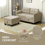 HOMCOM 'L' Shape Modular Storage Sofa - Light Brown