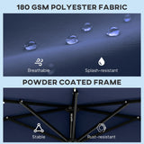 Outsunny 2.6 m Half Garden Parasol with Solar LED Lights, UPF50+ Semi Round Umbrella with 30 Tilt, Crank Handle, Dark Blue