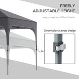 Outsunny 3 x 3(M) Pop Up Gazebo, UPF 50+ Foldable Canopy Tent with Wheeled Carrybag, 4 Leg Weight Bags, Height Adjustable Marquee Shelter 1 person easy setup for Outdoor Garden Patio Party, Dark Grey