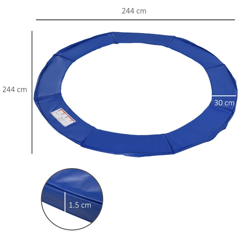 HOMCOM Φ244cm Trampoline Pad Pads Replacement Trampoline Accessories Safety Surround Pads Padding - 8ft Blue