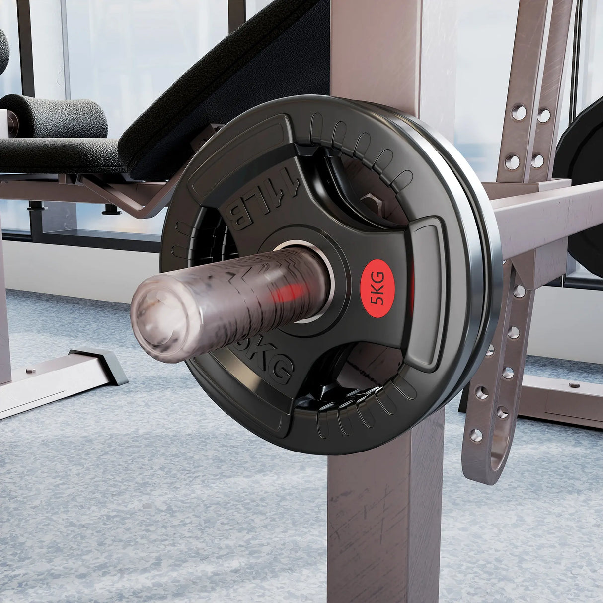 SPORTNOW Olympic Weight Plates, 2"/5cm Weight Disc Pair with Tri-Grips, 2 x 5kg Dumbbell Plates for Weightlifting and Strength Training Home Gym Fitness Workout, Black