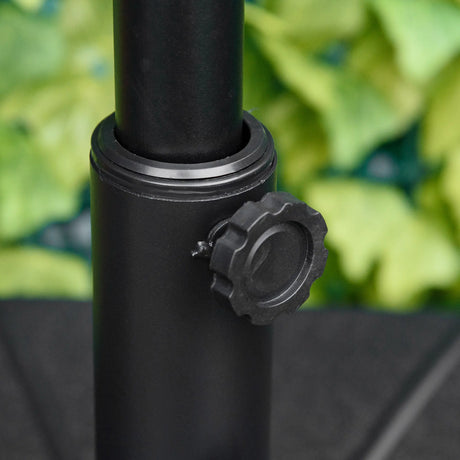 Outsunny Octagonal Garden Parasol Base Holder Outdoor Market Umbrella Stand Weights, Up to 28kg Water Filled or 40kg Sand Filled, Black