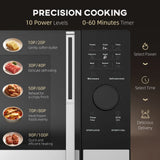 HOMCOM 23L 800W Microwave Oven, Digital Solo Microwave with 10 Power Levels, Automatic Defrost, 8 Auto Cook Menus, 60 Minutes Timer, Clock, Easy Clean, Small Black Microwave