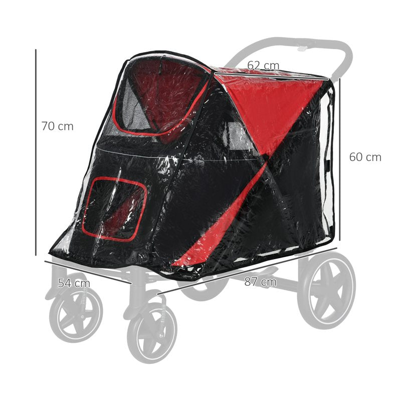 PawHut Rain Cover for Dog Pram, Stroller Buggy with Rear Entry