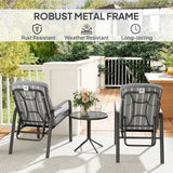 Outsunny Three-Piece Reclining Chair Set - Grey