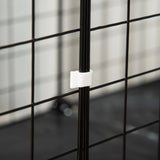 PawHut Pet Playpen w/ Door Customisable Fence for Guinea Pigs Chinchillas Hedgehogs - Black