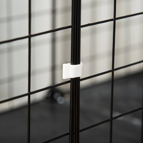 PawHut Pet Playpen w/ Door Customisable Fence for Guinea Pigs Chinchillas Hedgehogs - Black