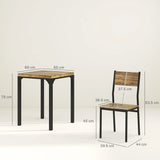 HOMCOM Three-Piece Minimal and Compact Dining Set, Rustic Brown