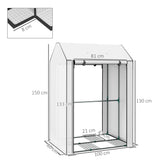 Outsunny Mini Greenhouse with 4 Wire Shelves, Portable Tomato Greenhouse, Upgraded Garden Grow House for Plants with Roll Up Door and Vents, 100 x 80 x 150cm, White