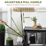Outsunny Garden Trolley, Cargo Traile on Wheels, Folding Collapsible Camping Trolley, Outdoor Utility Wagon, Dark Grey