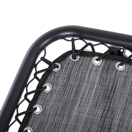 Outsunny 3pcs Folding Zero Gravity Chairs Sun Lounger Table Set w/ Cup Holders Reclining Garden Yard Pool, Light Grey