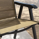 Outsunny Set of Four Folding Garden Chairs - Light Brown
