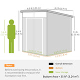 Outsunny 6 x 6ft Outdoor Storage Shed, Plastic Garden Shed with Windows and Air Vents, Outdoor Resin Tool Shed with Latch Doors for Garden, Deck, Light Grey