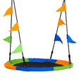 Outsunny Kid Nest Swing Seat Saucer Tree Swing 40 Inch/100cm Adjustable Rope Outdoor Indoor for Kids Over 3 Years Old Multi-Colour