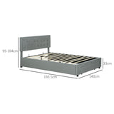 HOMCOM Double Size Ottoman Bed Frame, with Front Drawer - Grey