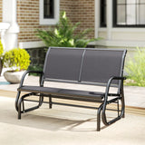 Outsunny 2-Person Outdoor Glider Bench Patio Double Swing Gliding Chair Loveseat w/Power Coated Steel Frame for Garden Patio Porch, Grey