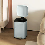 HOMCOM 20L Modern Boxy Metal Home Kitchen Bin - Light Green