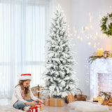 HOMCOM 6ft Flocked Artificial Christmas Tree