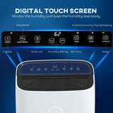 HOMCOM 20L/Day Portable Dehumidifier for Home, with LED Screen, Sleep Mode, 24H Timer, 4L Water Tank, Electric Air Dehumidifier for Damp Laundry Bedroom Basement