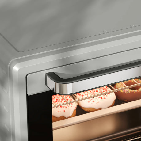 HOMCOM 21L Mini Countertop Oven, 100C-230C Adjustable Temp - Silver Tone