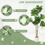 HOMCOM 180cm Artificial Fiddle Leaf Fig Tree - Green