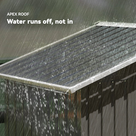 Outsunny 6.5x3.5ft Metal Garden Storage Shed for Outdoor Tool Storage with Double Sliding Doors and 4 Vents, Dark Grey