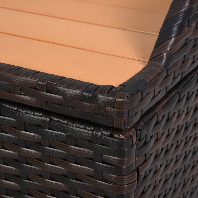Outsunny 130 L Rattan Garden Storage Box, with Seat - Mixed Brown