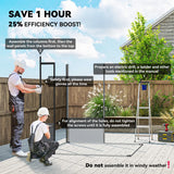 Outsunny 6 x 6ft Outdoor Storage Shed, Plastic Garden Shed with Windows and Air Vents, Outdoor Resin Tool Shed with Latch Doors for Garden, Deck, Light Grey