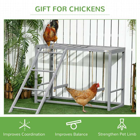 PawHut Walk In Chicken Run with Chicken Activity Shelf and Cover, 3 x 4 x 2m